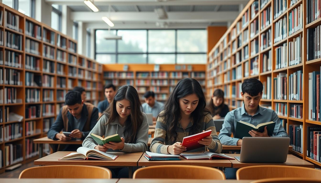 Students collaborating in study space